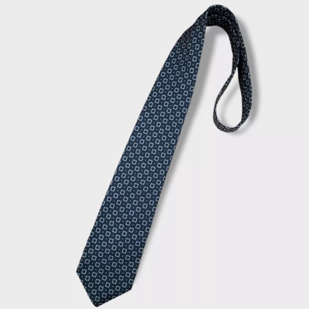 CORNELIANI Blue Geometric Silk LUXURY Tie ITALY